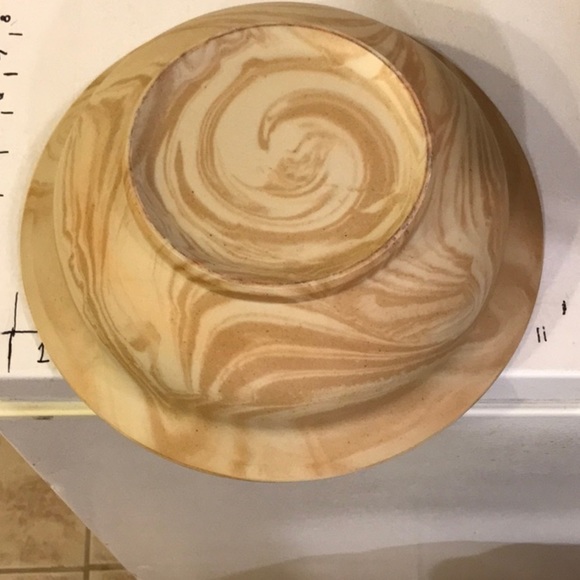Unbranded Marble Style Swirl Ceramic BIG BOWL Muted Tan and Cream Swirling Tones - Picture 8 of 12